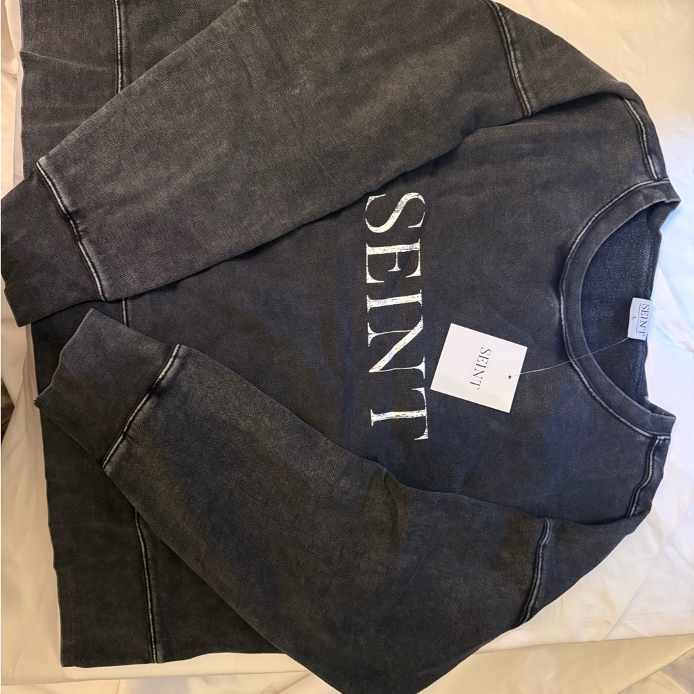 SEINT‎ Women's Black Crew Neck Sweater